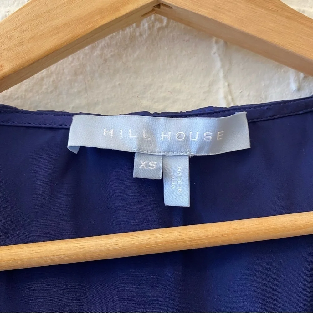 Hill House || Nima Silk Wrap Mini Dress Navy‎ XS
